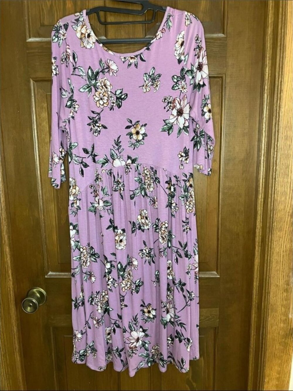 Lavender Floral Midi Dress
